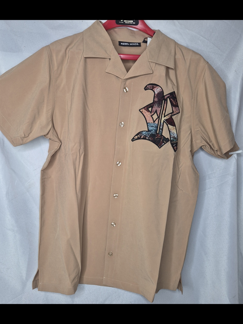 Rebel Minds "Rebel Life" Tapestry Graphic Tee - Tan/Khaki